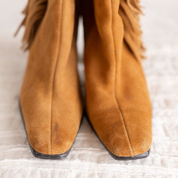 Predictions Brown Cognac‎ Suede Tassel Ankle Boots size 8 - Picture 6 of 12